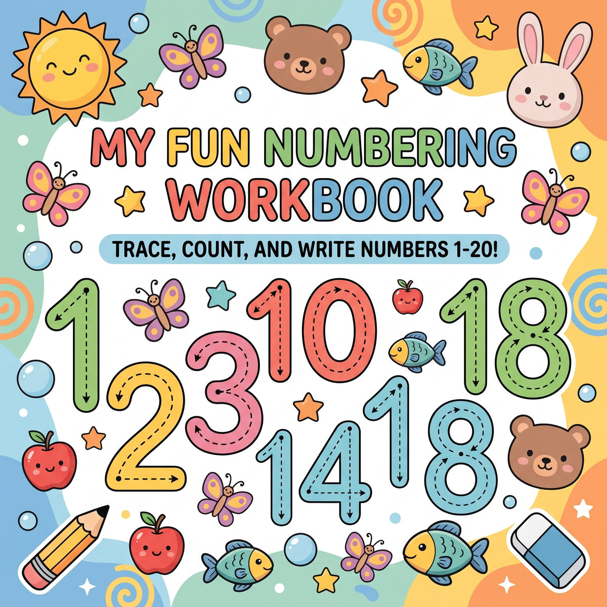 Dotted Lines Number Tracing Workbook – Preschool & Kindergarten PDF Worksheets