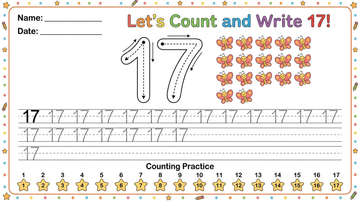 Dotted Lines Number Tracing Workbook – Preschool & Kindergarten PDF Worksheets