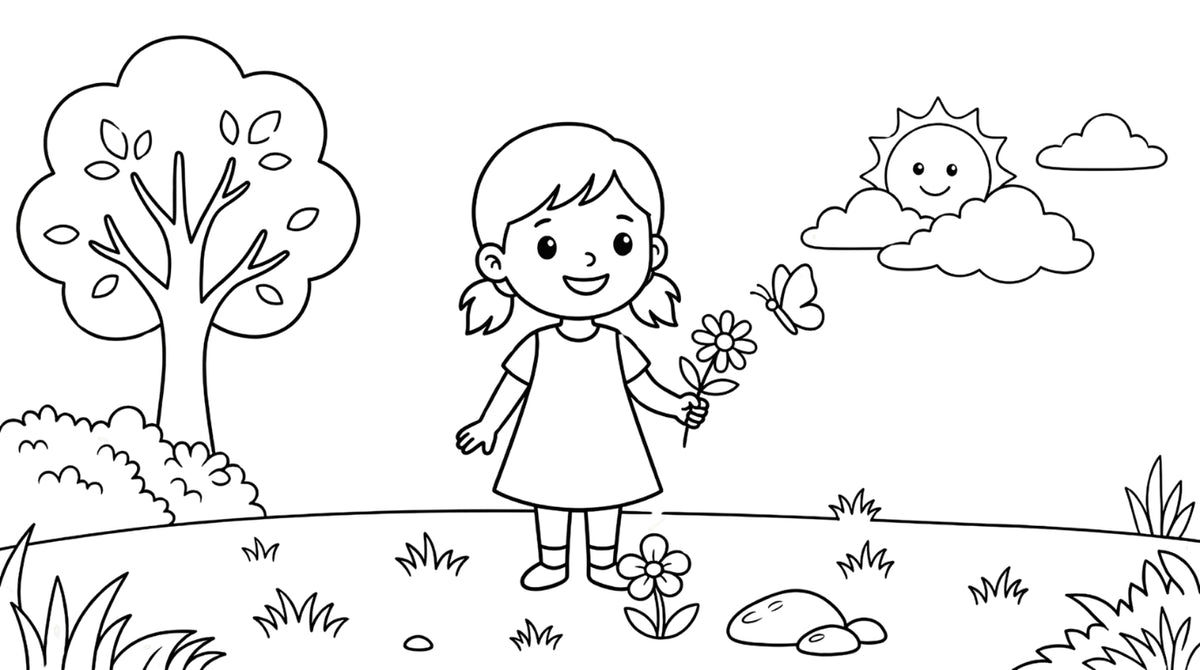 Animals & Nature Kids Coloring Book – Printable PDF for Preschoolers