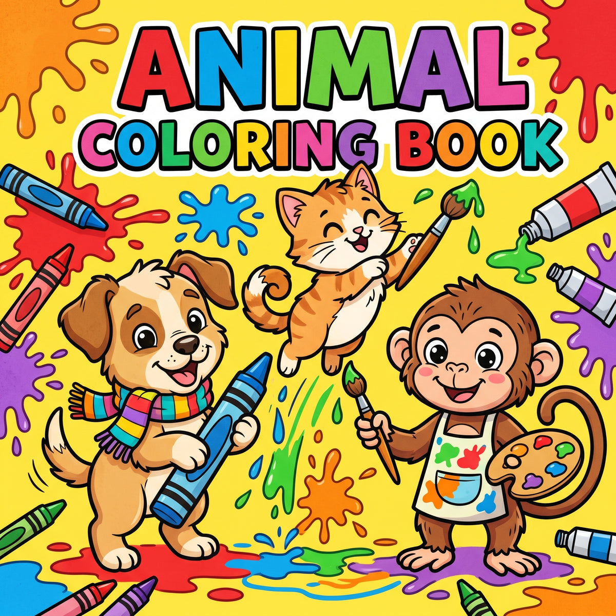 Cute Animals Coloring Book for Kids – Printable PDF | Instant Download