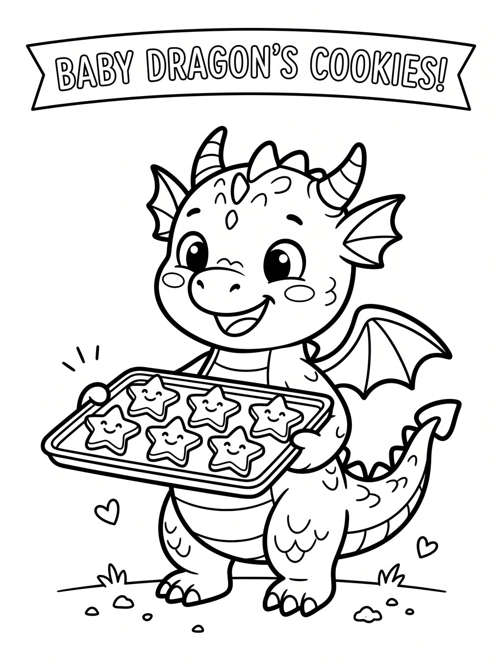 Baby Dragon Coloring Book for Kids – Printable PDF | Instant Download