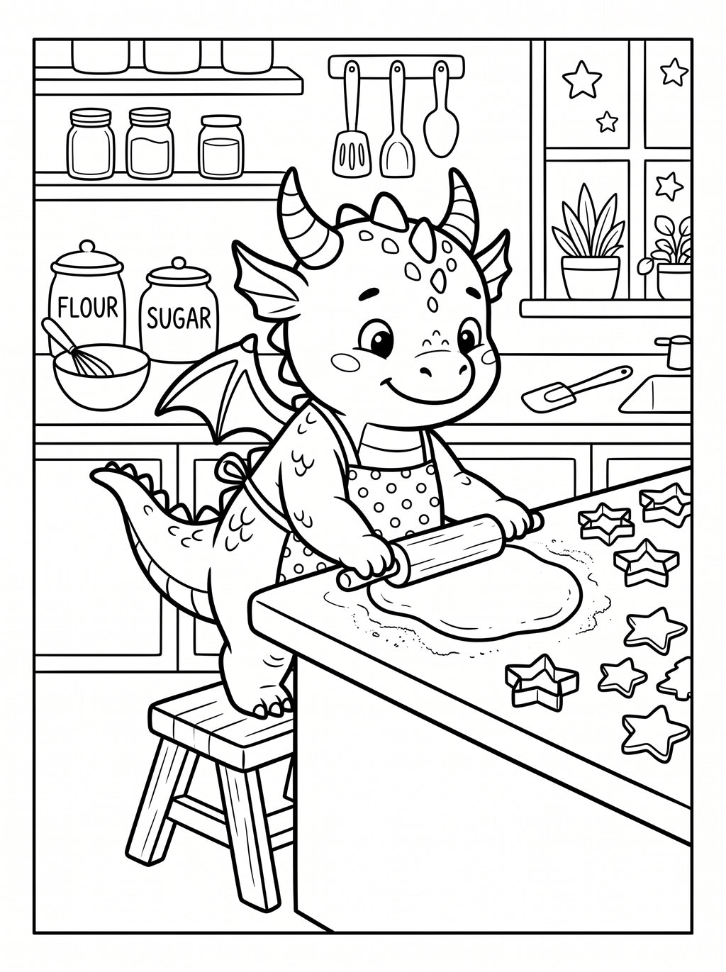 Baby Dragon Coloring Book for Kids – Printable PDF | Instant Download