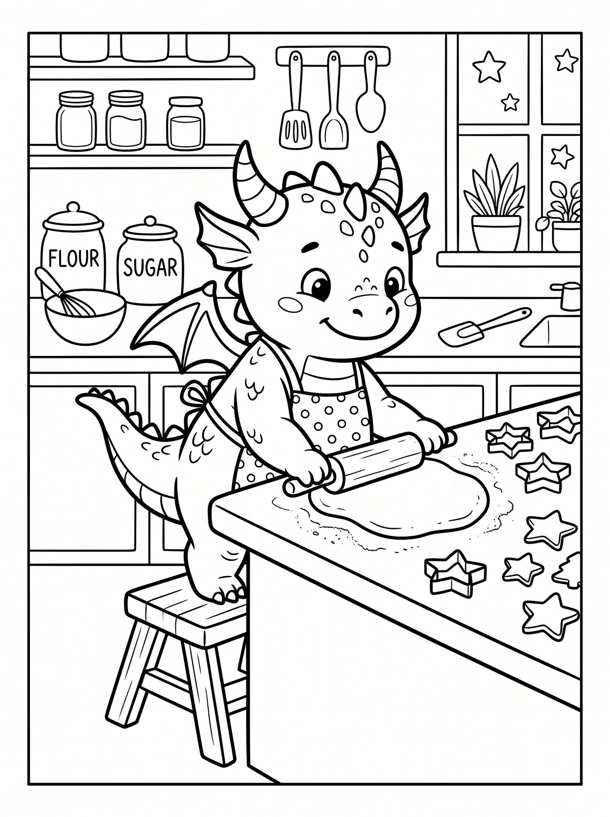 Baby Dragon Coloring Book for Kids – Printable PDF | Instant Download
