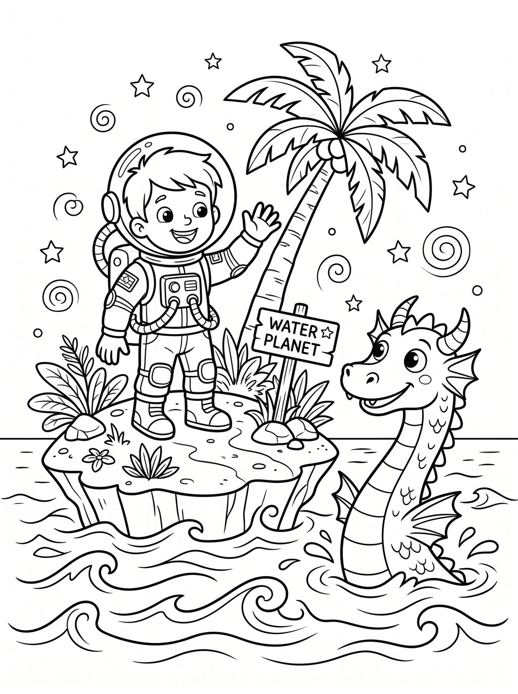 Space Coloring Book for Kids – Printable PDF | Astronauts & Planets