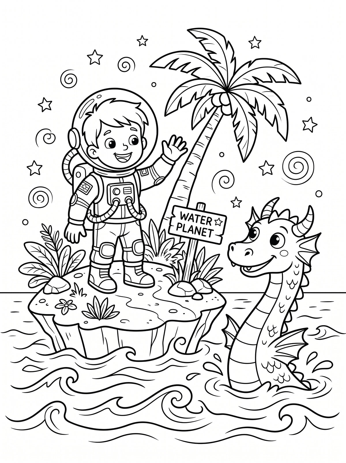 Space Coloring Book for Kids – Printable PDF | Astronauts & Planets