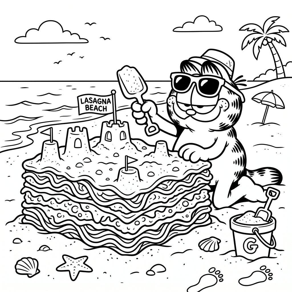 Cat Summer Coloring Book for Kids – Printable PDF | Instant Download