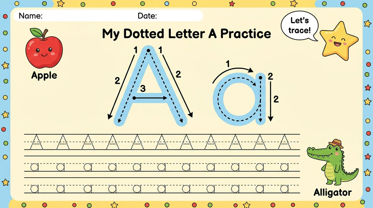 Dotted Line Learning Kids Book – Preschool Writing Workbook