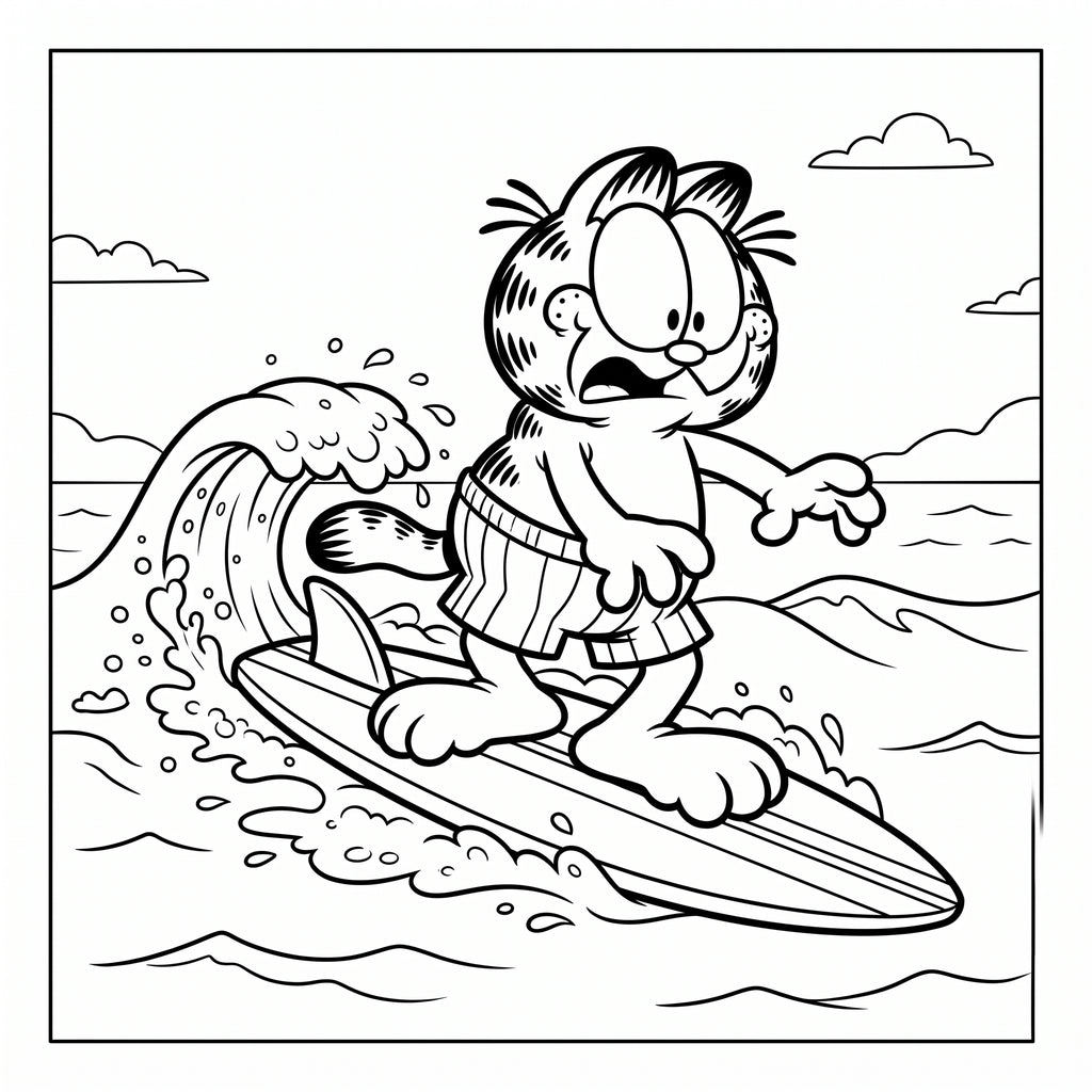 Cat Summer Coloring Book for Kids – Printable PDF | Instant Download