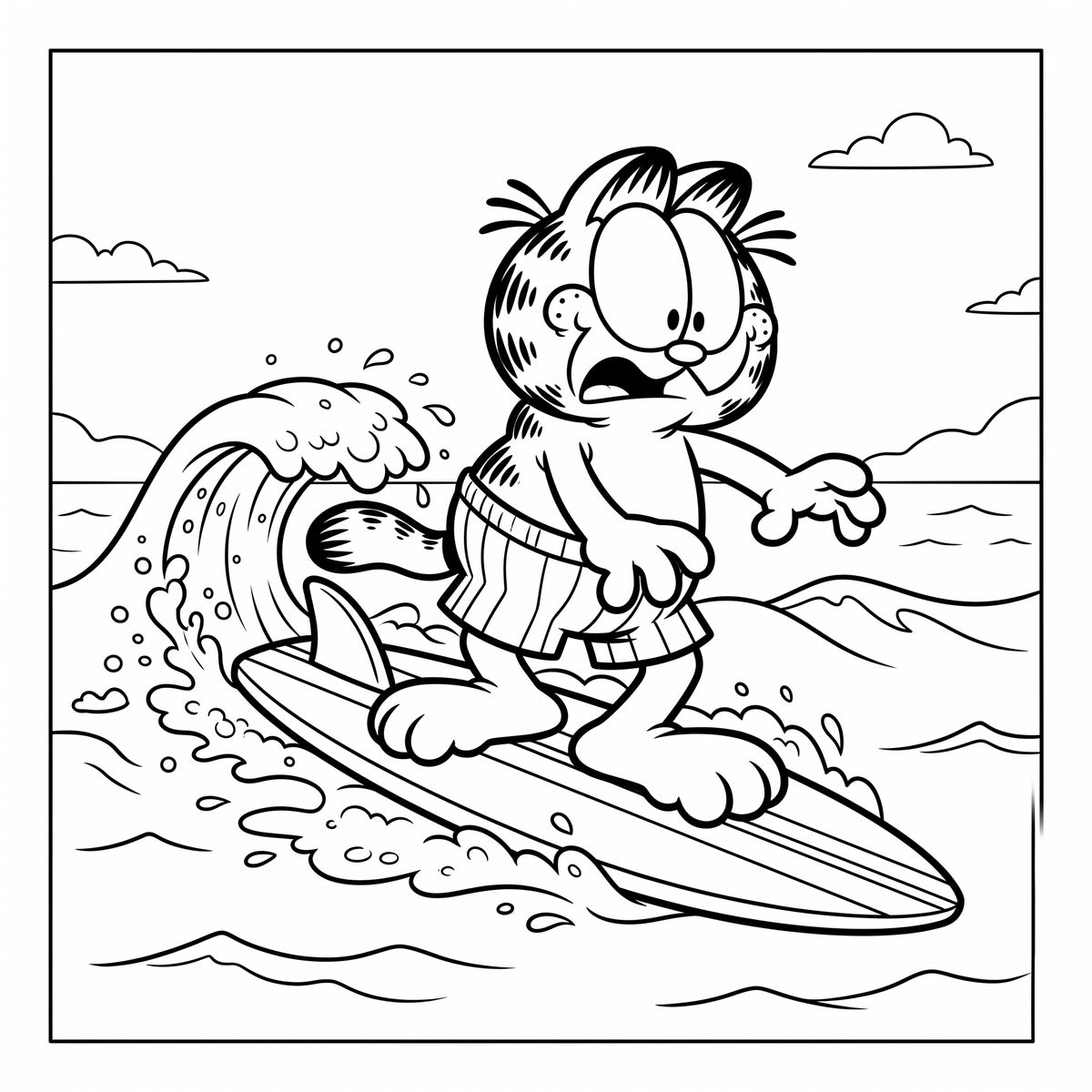 Cat Summer Coloring Book for Kids – Printable PDF | Instant Download