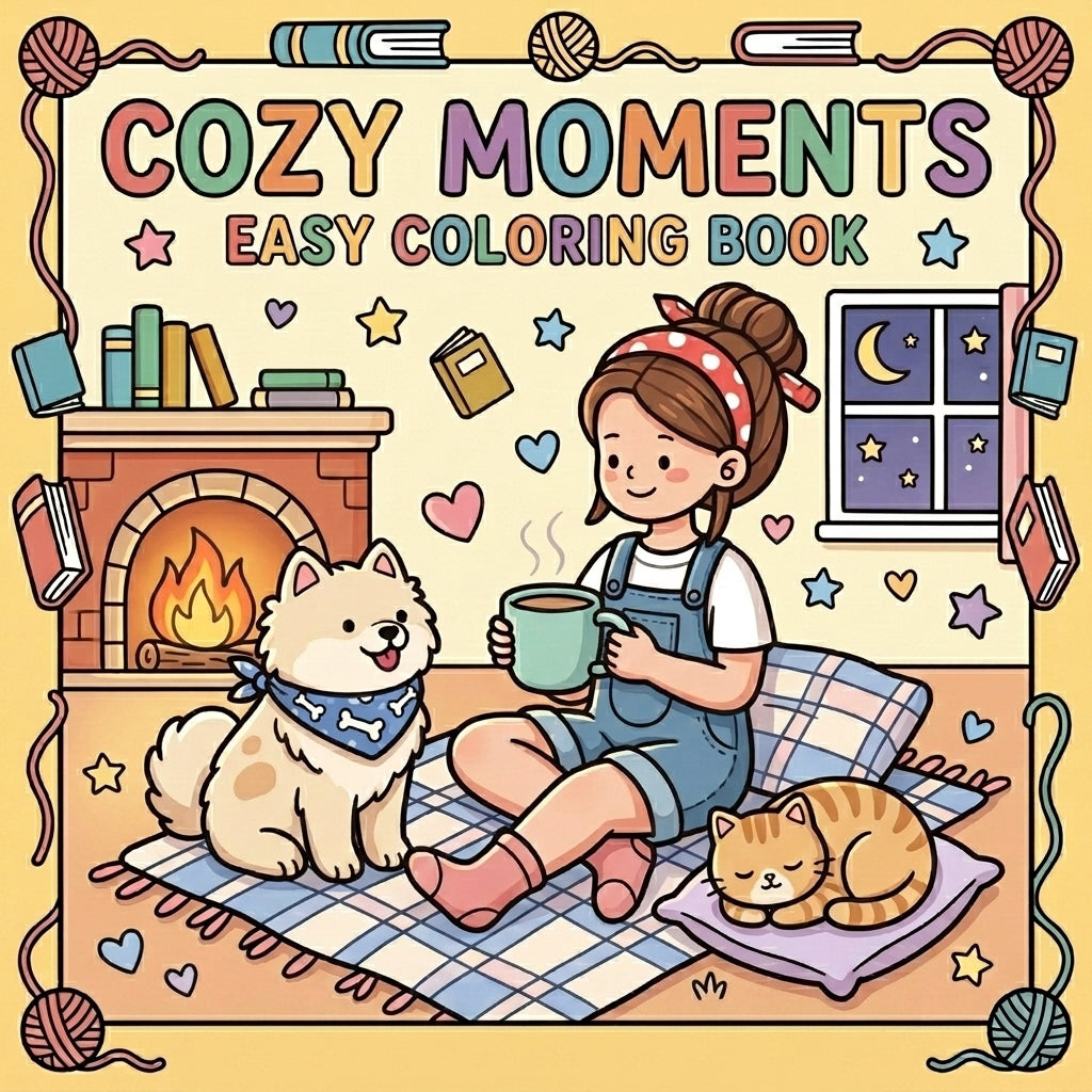 Cozy Coloring Book – Printable PDF for Kids & Adults
