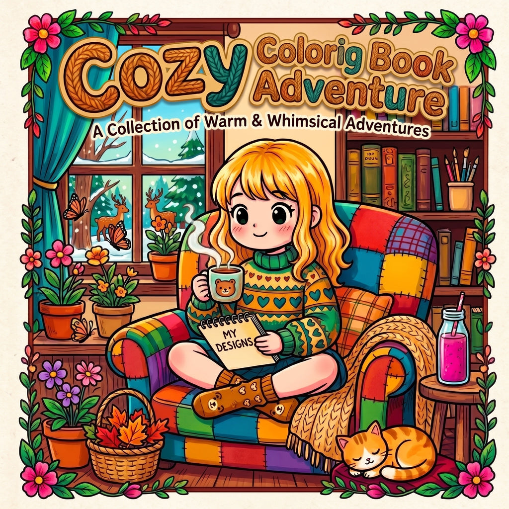 Cozy Coloring Book for Kids – Printable PDF Download