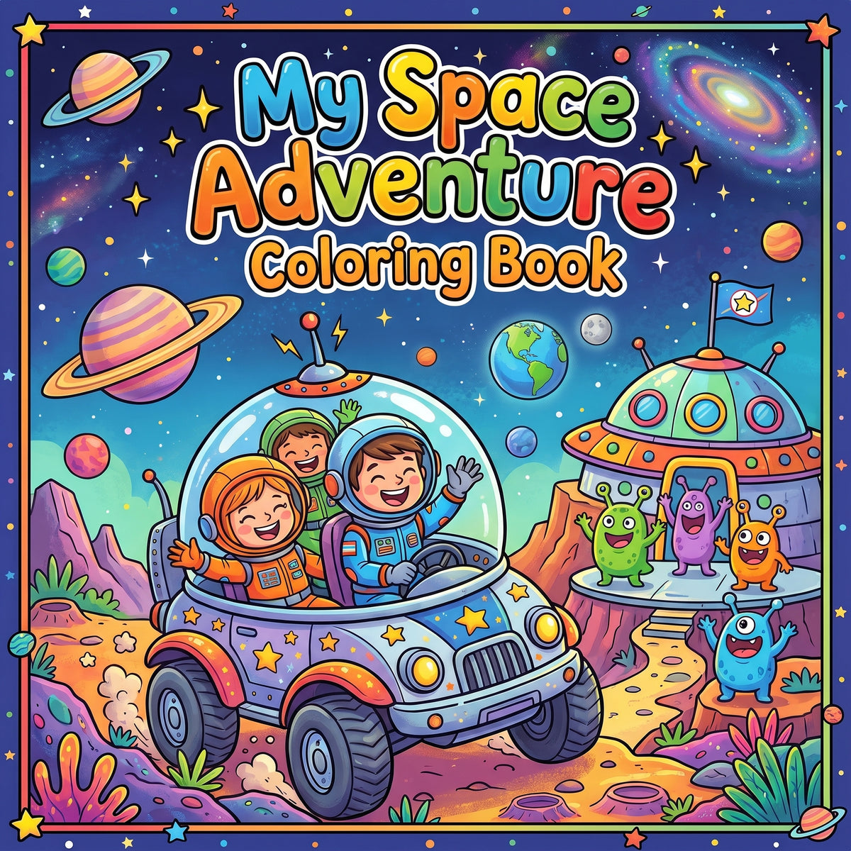 Space Coloring Book for Kids – Printable PDF | Astronauts & Planets