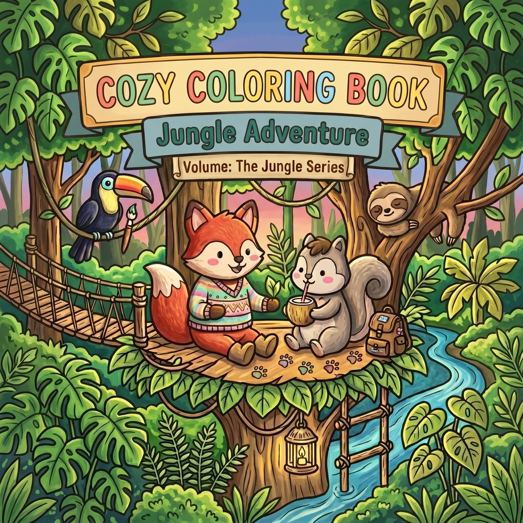 Cozy Coloring Book for Kids (Ages 4–10) – Cute & Relaxing Printable Coloring Pages