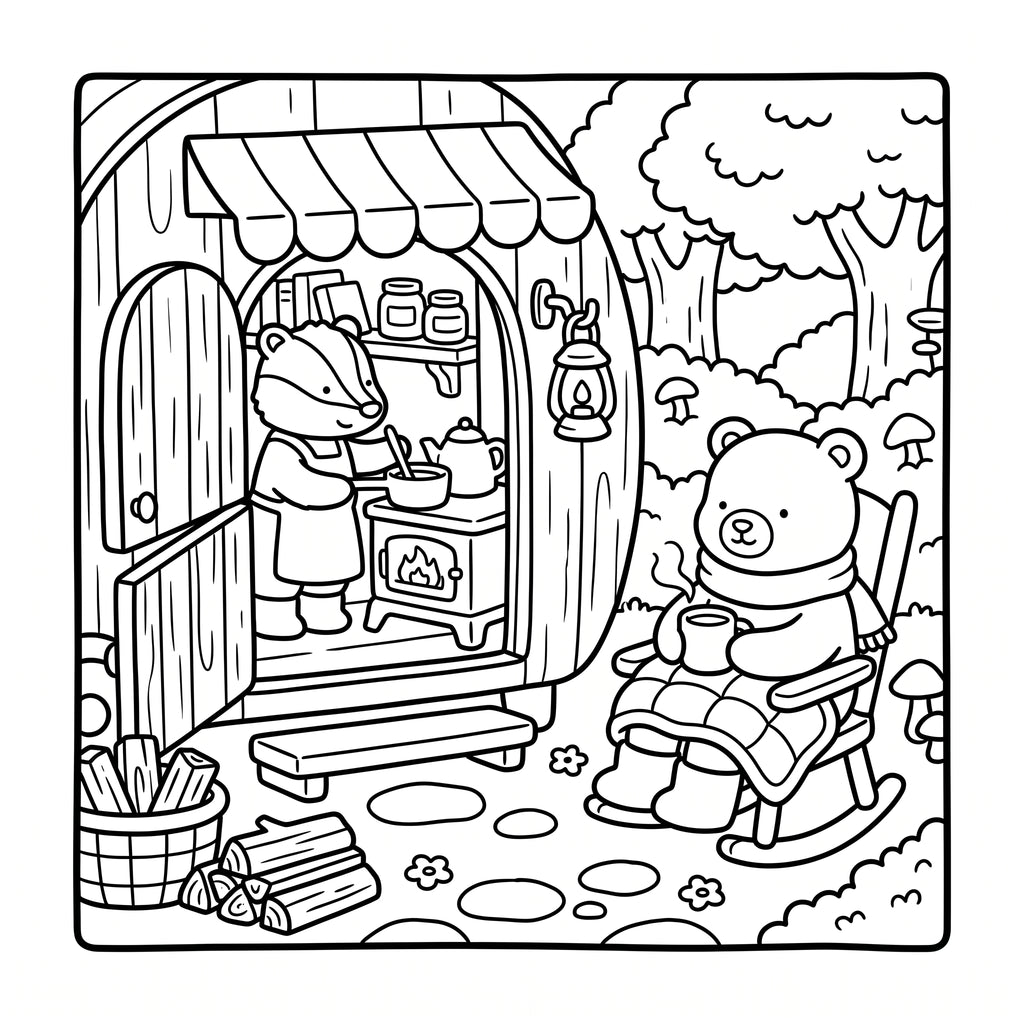 Cozy Coloring Book for Kids (Ages 4–10) – Cute & Relaxing Printable Coloring Pages