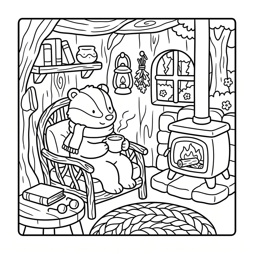 Cozy Coloring Book for Kids (Ages 4–10) – Cute & Relaxing Printable Coloring Pages